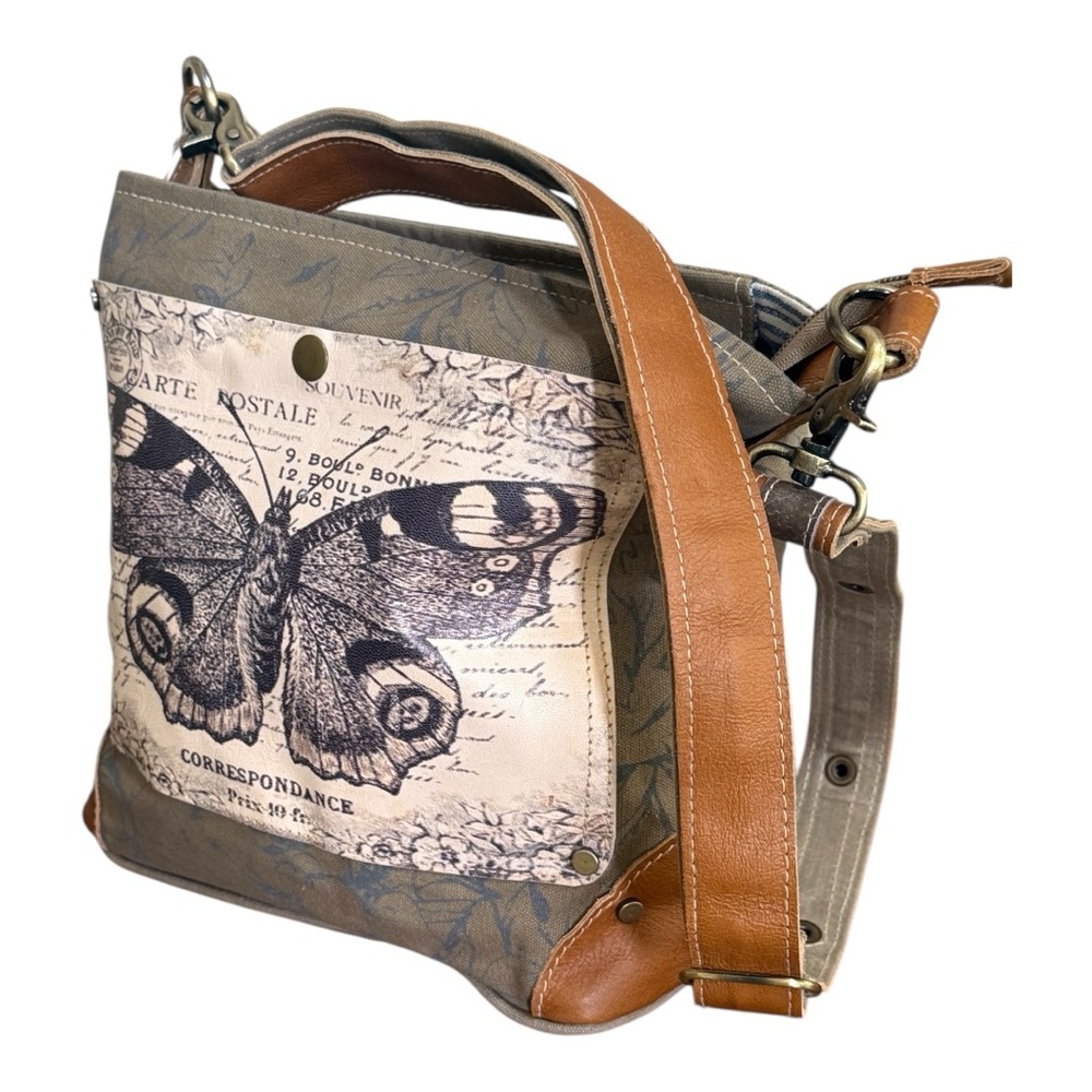 NWT Stylish Women’s Canvas Shoulder Crossbody Bag with Butterfly Design - Picture 9 of 10